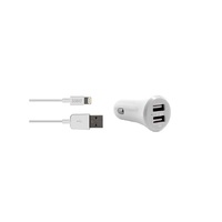 3sixT 2.4A & 1A 1m Lightning Cable Tablets Suit Dual USB Car Charger White
