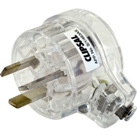 CLIPSAL 418UATR Low Profile Clear 3 Pin Flat Top Plug with Side Entry