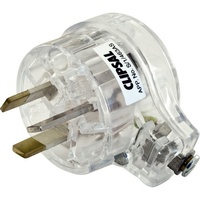3Pin Flat Plug Top Transparent Clear/ Side Entry- Low Profile