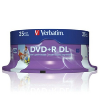 Verbatim 43667 DVD Plus R DL 8.5GB 25Pk White Wide Inkjet 8x