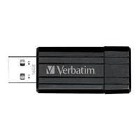 Verbatim Store'n'Go Pinstripe USB 2.0 Drive 16GB, Slim Retractable Design, 2 Years Limited Warranty (Black)