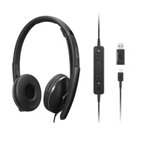 LENOVO Lenovo Wired ANC Headset Gen 2 Lightweight USB-C  to USB-A ctive noise cancelling with EPOS BrainAdapt™ and ActiveGard® Teams certified 2YR WTY