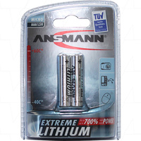 Ansmann 5021013 1.5V 1.2Ah AAA Consumer Lithium Battery Replaces L92 FR03l 2PK