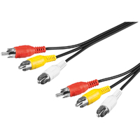 Goobay Composite Audio/Video Connector Cable 3x RCA 5M - Blk