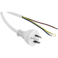 5m 7.5A 3 Core Mains Lead Bare Wire Power Lead White