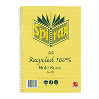Spirax 810 Recycled Notebook A4 120 Pg Pk5