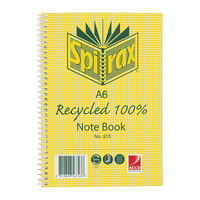 Spirax 813 Recycled Notebook A6 100 Pg Pk5