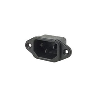 IEC Panel Mount Plug IEC-C14 Mains 6A 250V Mains Receptacle 3 Recessed Pins 
