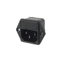 IEC Plug with Fuse Panel Mount IEC-C14 Black