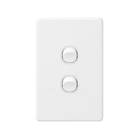 X6 Gloss White Double Vertical Light Switch 16AX Clip-On Cover 2 Gang