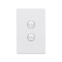 X6 White Matte Double Vertical Light Switch 16A Flush Clip-On Cover 2 Way