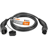 LAPP EV Charge Cable Typ 2 (7.4kW-1P-32A) 5m - Black