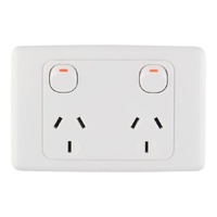 DETA 6202B Double Switched Outlet Rated 250volt 10Amp Powerpoint - Single Pack