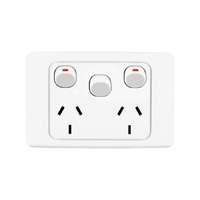 Double Pole Double Power Point Extra Switch 10A 250V White Outlet