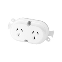 10A Double Outlet Plug Base 4 Terminal Clear Cover 240V White