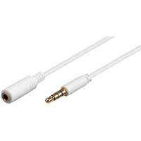 Goobay Headphone AUX Extension Cable 4-Pin 3.5mm 1M - white
