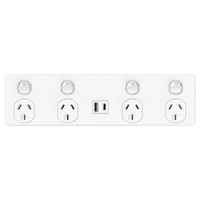 X6 Quad Power Point with USB A+C PD20W Fast Charging Outlet White