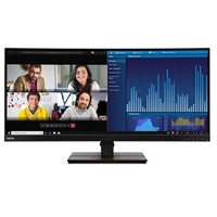 LENOVO ThinkVision P34W-20 34' 60Hz QHD IPS Monitor 4K 3440x1440 21:09 4ms Height Adjustable Tilt Swivel 100W PD HDMI DP LAN USB Speakers VESA 3yrs