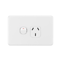 DETA 6461B White Gloss S-Line Single Power Point - Gloss White