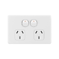 DETA 6462B S-Line 4.3mm Rated at 10 Amps Double Power Point - Gloss White