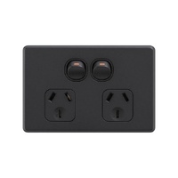 DETA 6462MBK S-line & 4.3mm Rated at 10 Amps Double Power Point Black Matte