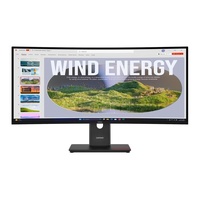 LENOVO ThinkVision T34WD-40 34' 120Hz WQHD Monitor 1500R Curve 4K 3440x1440 21:9 Height Adjustable Tilt Swivel USB-C Dock 100W PD DP HDMI LAN 3xUSB-A