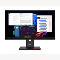 LENOVO ThinkVision T27UD-40 27' UHD USB-C Dock Monitor 4K 3840x2160 16:9 Height Adjustable Tilt Swivel Pivot 100W PD 3xUSB3.2 Hub LAN DP HDMI VESA 3yr