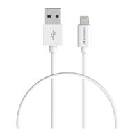 Verbatim Charge & Sync Lightning Cable 1m - White--Lightning to USB A (>66580) (LS)
