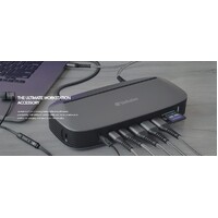 Verbatim 4K USB-C Triple Monitor Docking Station with 70W Power - 13-in-1, 2x HDMI, 1x VGA, Up to 3840x2160p, 3x USB 3.0, 1x RJ45,1x 3.5mm