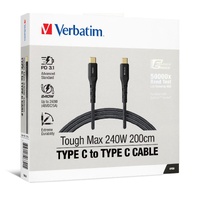 Verbatim Cable 240W USB-C to USB-C 200CM PD 3.1 and QC 3.0 and 4.0 Premium Cable