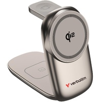Verbatim 3 in 1 Wireless Docking Qi2 Certified, Magnetic Wireless Charging. 2.5W/5W/15W