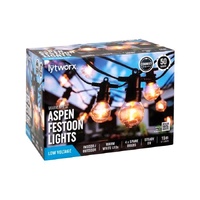 Lytworx 68742 Warm Connectable Aspen Festoon Lights - 50 Bulbs White