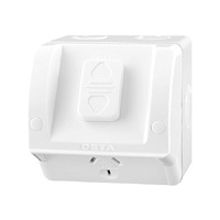Rhodium IP54 Outdoor Single Power Point Corrosion Resistant Outlet