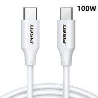 Pisen USB-C to USB-C 100W Data Cable (1M) White - Premium Quality, Strong & Durable,Samsung Galaxy,Apple iPhone,iPad,MacBook,Google,OPPO,Nokia