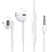 USP Pisen Half-in-Ear 3.5mm Earphones - White,Ergonomic Design,HD Call Microphone,5 Years Warranty