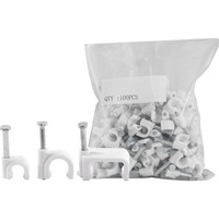 6Mm Cable Clip To Suit RG59 Cable Round White 100Pack