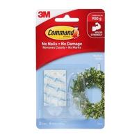 Command 17091CLR Medium Clear Hooks 2-Pack - Box of 6