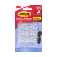 Command 17006CLR Mini Clear Hooks 6-Pack - Box of 6