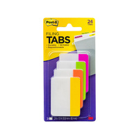Post-It Filing Tabs Pink Green Orange Yellow 50 x 38mm 24-Pack - Box of 6