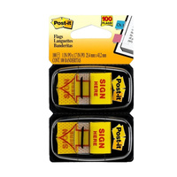 Post-It Sign Here Flags Yellow 25 x 43mm 2-Pack - Box of 6