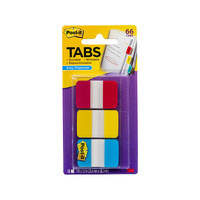 Post-It Index Tabs Red Yellow Blue 25 x 43mm 3-Pack - Box of 6