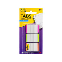 Post-It Tabs Pink Green Orange 25 x 38mm 66-Pack - Box of 6