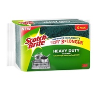 Scotch-Brite Heavy Duty Scourer 4-Pack - Box of 10