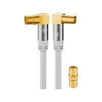 Goobay Antenna Cable 135 dB - M&F w-Adapter 1M - white
