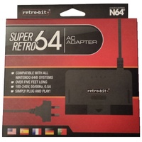 Retrobit N64 Super AC Adaptor with AU Plug 100-245V 50/60Hz 0.5A Plug and Play Video Game Accessories