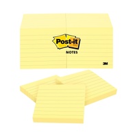 Post-It Lined Notes Canary Yellow 76 x 76mm 12-Pack