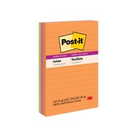 Post-It Lined Super Sticky Notes Rio De Janeiro 101 x 152mm 3-Pack