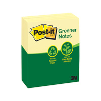 Post-It Greener Notes Canary Yellow 73 x 123mm 12-Pack