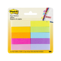 AS_ Post-It Page Markers Assorted Colours 13 x 45mm 10-Pack - Box of 6