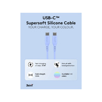 SPLASH by 3sixT USB-C to USB-C Cable 1.5m 60W - Baby Blue